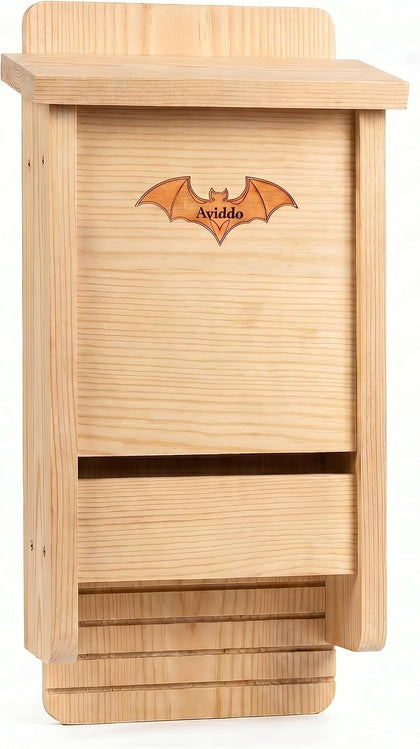 Bat House for Outdoor, Single-Chamber Wooden Bat Box, Easy to Hang