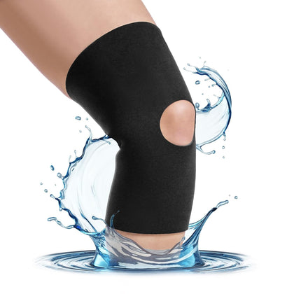 Open Patella/Open Back Neoprene Knee Sleeve | Water-Resistant Athletic Compression Knee Brace for Swimming