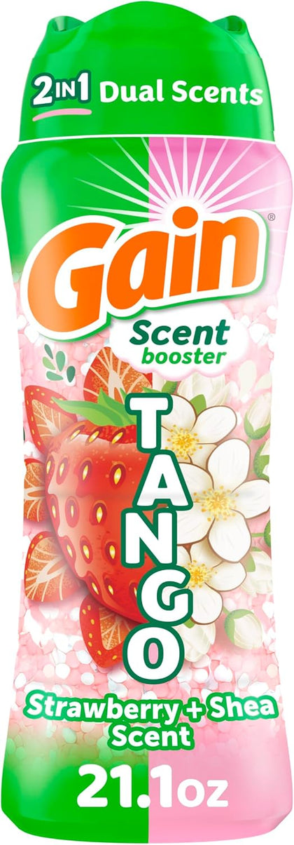 Tango 2-in-1 Laundry Scent Booster Beads, Strawberry and Shea Scent, 21.1 oz, Laundry Beads with Dual Scents Plus All