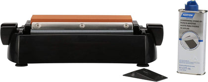 IM200 Knife Sharpener Oil Stone Sharpening Stone Kit with Coarse/Medium Crystolon and Fine India Stones, Sharpening