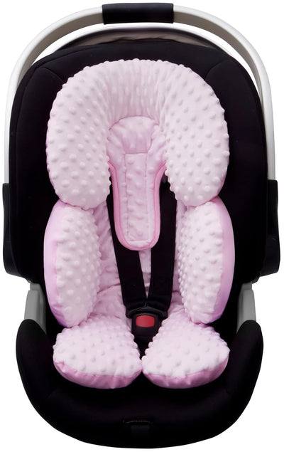 Infant Car Seat Head Neck Body Support, Ultra-Soft Minky and Microfiber Newborn Car Seat Insert, Perfect for Car