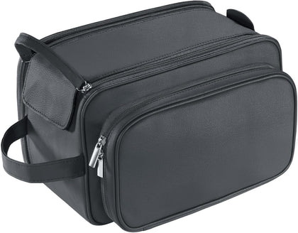 Extra Large Toiletry Bag for Men, Travel Toiletry Organizer Dopp Kit Water-resistant Shaving Bags, PU Leather