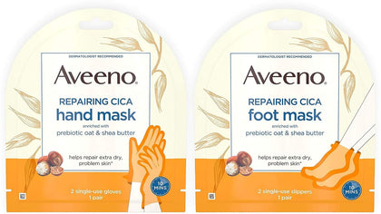 Repairing CICA Foot Mask & Hand Mask with Prebiotic Oat and Shea Butter
