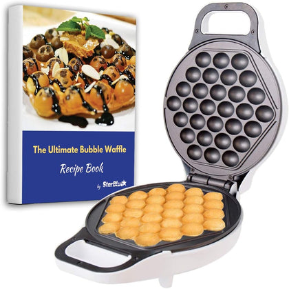 Hong Kong Egg Waffle Maker by StarBlue with BONUS recipe e-book - Make Hong Kong Style Bubble Egg Waffle in 5 minutes