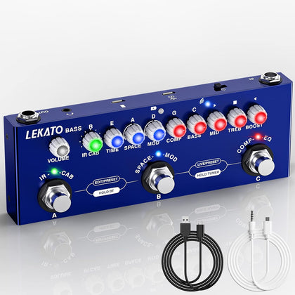 Bass Multi Effects Pedal, Guiter Peda with IR Loading 9 AMP Models, Delay Reverb Chorus, Multi Effects Processor for