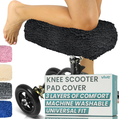 Knee Scooter Pad Cover - Soft Adult Sheepskin Memory Foam