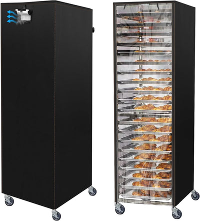 Sheet Bun Pan Rack Cover Speed Rack Cover with Zipper for 20 Tier/ 10 Tier Commercial Bakery Racks, 23"x28"x61"