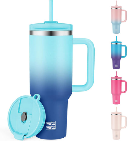 40oz Tumbler with Handle | Insulated Stainless Steel Travel Mug | 34Hrs Cold & 10Hrs Hot Retention | 100% Leakproof