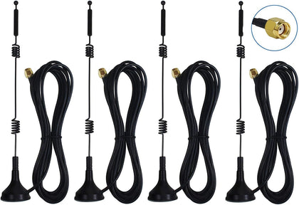 Dual Band Long Range WiFi Antenna (4-Pack), Eifagur 9dbi 2.4GHZ 5GHZ 5.8GHZ RP-SMA Connector with Magnetic Base for