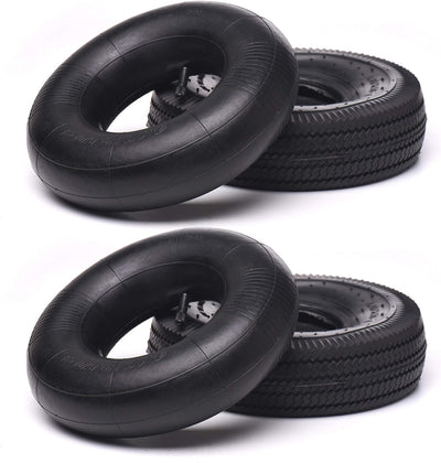 (2 Pack) AR-PRO 10" Heavy-Duty Replacement All-Purpose Utility Tire and Tube - 4.10/3.50-4" Pneumatic Tires with 10"