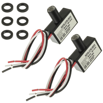 105V-130V AC Photocell Light Sensor Light Control Sensor Photoelectric Switch Dusk to Dawn Sensor with Automatic Illumination Detection Circuit for Outdoor Lighting Photoelectric Switch,2 Pack