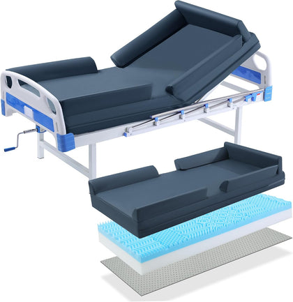 6" Thickness 5-Zone Memory Foam Hospital Bed Mattress with Side Guards 76"x36", Thick FDA Registered Medical Mattress