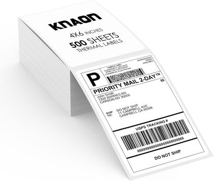 4x6 Thermal Shipping Labels - 500 Pack Fanfold, Direct Thermal Labels | Return Address Shipping Labels – Perforated