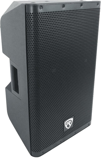 DX12 2000W 12-Inch Powered PA Speaker, 2-Channel Mixer, XLR & 1/4 Inputs, Dual-Angle Pole Mount | 2000W Peak/500W