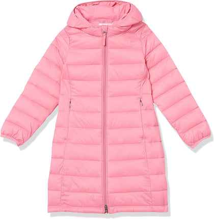 Girls and Toddlers' Long Lightweight Hooded Puffer Jacket