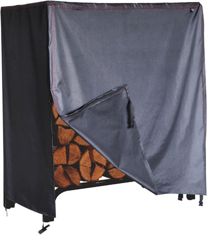 Heavy Duty Firewood Vinyl Log rack cover 4' (4', black)