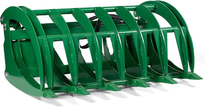 Extreme Root Grapple Rake Attachment, Global Euro Connection, Heavy-Duty Rake Attachment, Twin 3,000 PSI Cylinders