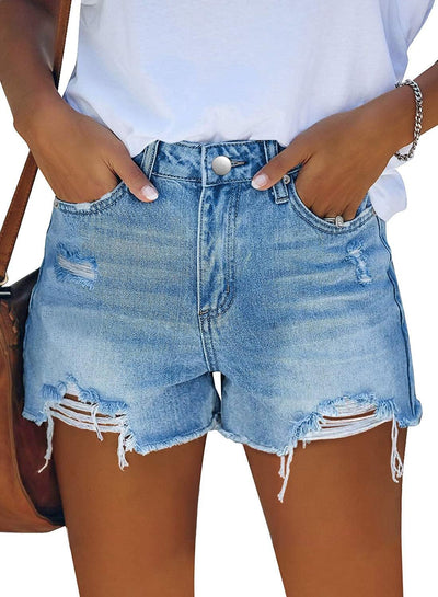 Denim Shorts for Women Distressed Jean Shorts Ripped Summer Hot Short