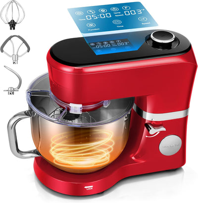 Stand Mixer with Dough Proofing, 6-Quart Tilt-Head Mixer, Red