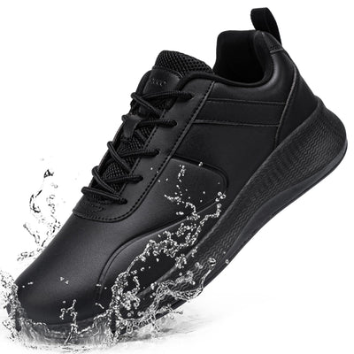 Non Slip Work Shoes for Women Food Service Sneakers, Black,7.5