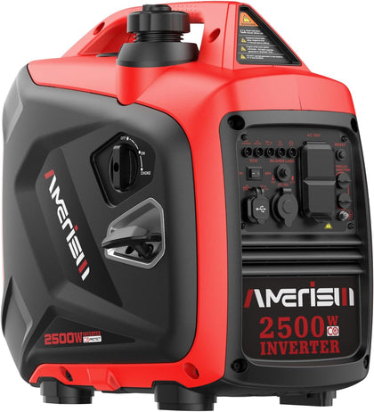Portable Inverter Generator 2500W, Quiet Gas Power With CO Alarm | Lightweight & Long Runtime,Parallel Capable