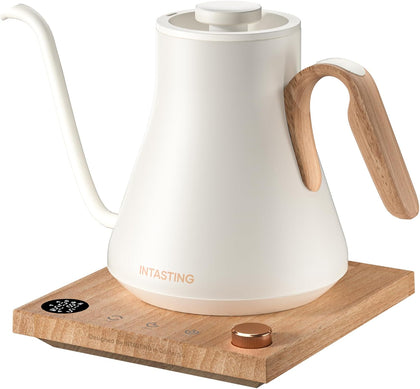 Gooseneck Electric Kettle with 1℉ Temperature Control, 0.9 Liter | Fast Heating, Stainless Steel Interior, for Pour