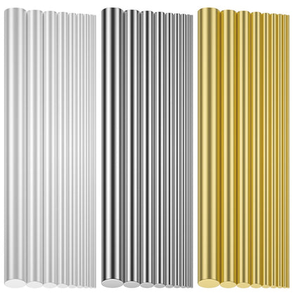 27 Pieces 9 Sizes Metal Round Rods Kit, Metals Include Brass, Stainless Steel, Aluminum, Diameter 1.0mm-8.0mm Length
