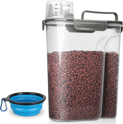 Dog Food Storage Container, 5-7 Lbs Airtight Pet Food Container, Cat Food Container Dispenser Plastic Bin with