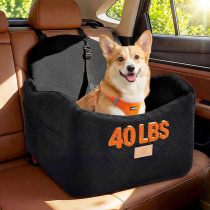 Dog Car Seat for Medium/Small Dogs, Dog Booster Car Seat, Pet Booster Seats Up to 40lbs with Waterproof Layer, 3