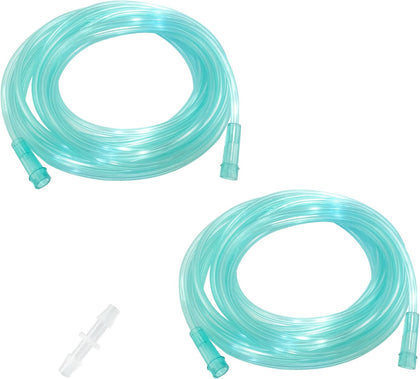 Oxygen Tubing, 16.4 ft, 2 Pack, Green, Crush Resistant with Connectors