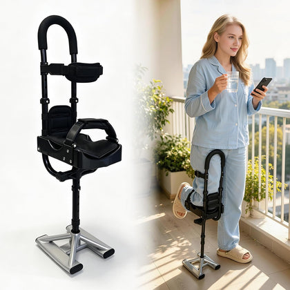 Hands Free Knee Crutch with Wide-Stance Base for Superior Stability, Replaces Knee Scooter & Crutches | Left/Right