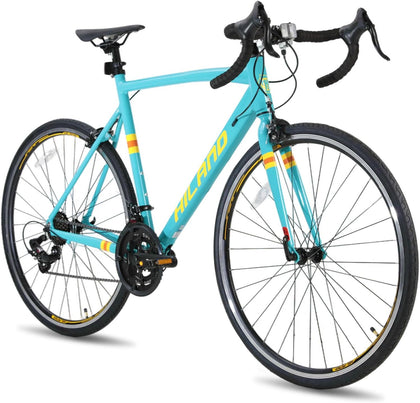 HILAND 700C Road Bike for Adults, 14 Speeds Racing Bicycle for Men Women | Lightweight aluminum frame, 14-speed