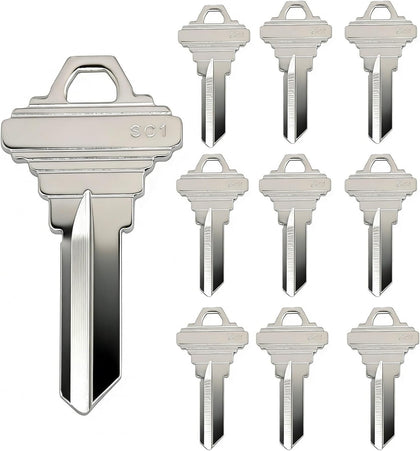 Brass SC1 Key Blanks Uncut Keys Compatible with Schlage 5-Pin Locks Value SC1 Uncut Blank Keys for Home and