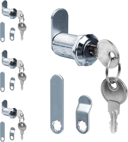 U9945 Stainless Steel Drawer Cabinet Cam Lock with Keys 4 Pack | 1-1/8in lock,max 13/16in panel thickness,RV camper