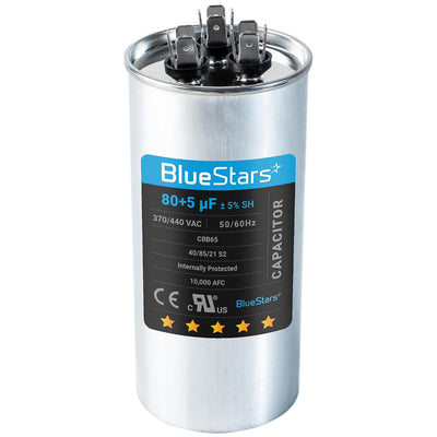 BlueStars 80+5 uF MFD 370 Or 440V Dual Run Capacitor TP-CAP-80/5/440R