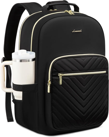 Laptop Backpack for Women with Giant Tumbler Holder 17.3 inch,Designer Travel Backpack Laptop Bag College