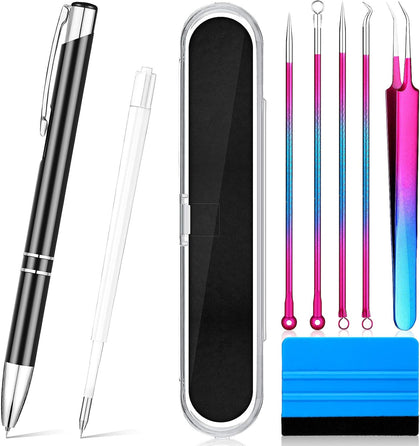 8 Pieces Pin Pen Weeding Tool, Craft Vinyl Tool Kit, Includes Air Release Pen, Vinyl Squeegee, Vinyl Tweezers Weeders