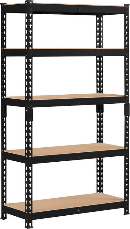 5-Tier Utility Shelves, Metal Storage Shelves, Adjustable Shelving Units, Boltless Assembly, Garage Shelves Shed