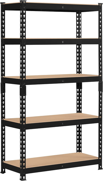 5-Tier Utility Shelves, Metal Storage Shelves, Adjustable Shelving Units, Boltless Assembly, Garage Shelves Shed