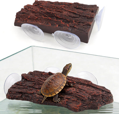Turtle Basking Platform with 3 Suction Cups, Aquarium Tortoise Climbing Ramp and Resting Dock, Basking Platform for