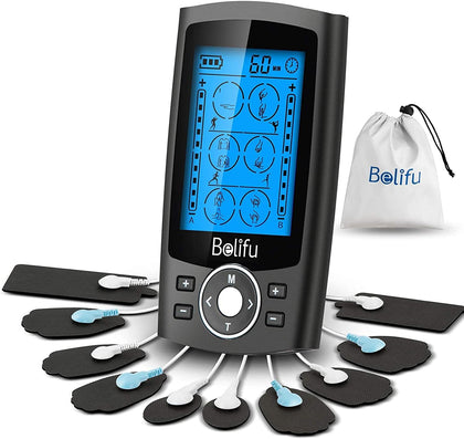 Dual Channel TENS EMS Unit 24 Modes Muscle Stimulator for Pain Relief Therapy, Electronic Pulse Massager Muscle