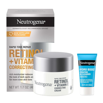 Rapid Tone Repair Face Moisturizer + Trial Cleanser | Retinol + Vitamin C, Dark Spot Corrector, Anti-Aging Face