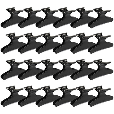 24 Pcs Black Butterfly Hair Clips for Styling Sectioning Pro Hair Claws Clamps Clips for Cutting, Sectioning