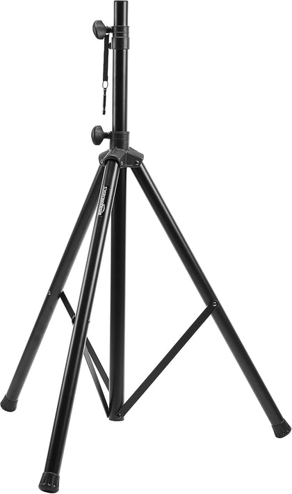 Adjustable Height Tripod Speaker Stand, Sturdy Steel, Holds up to 99.2 lbs, 52" to 73", Black
