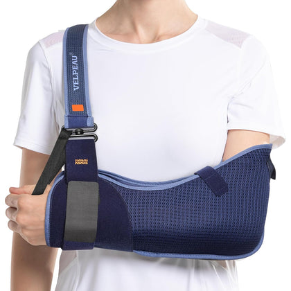 Medical Arm Sling Shoulder Immobilizer for Women and Men, Blue M