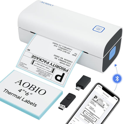 4x6 Shipping Label Printer - Desktop Thermal Barcode Printer | WINDOWS & MacOS Compatible, Label Printer for Small