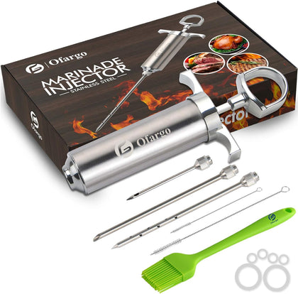 Meat Injector - 3 Needle Marinade Injector for Meats, Turkey, Brisket; 2-oz Capacity