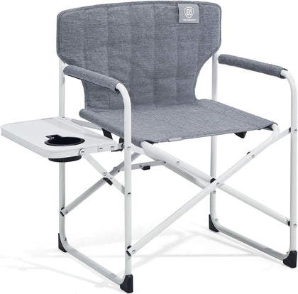 Kids Directors Chair with Side Table, Padded Kids Folding Camping Chair Outdoor with Safety Lock, Lightweight