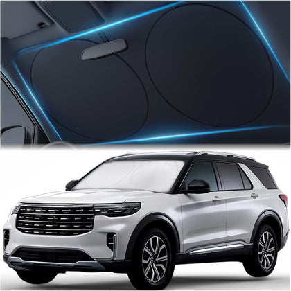 Car Windshield Sunshade – Double-Layer Design for 2X Heat Blocking, Blocks UV Rays, Foldable Sun Shade for Cars