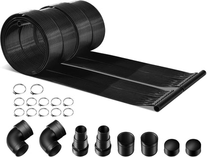 2.5 x 16.5 In-Ground/Above-Ground Solar Pool Heater | Pool Heater Collection Panel with Adapter & Hose Connector